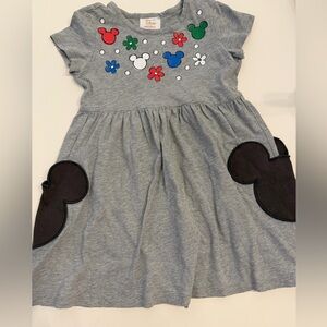 Hanna Andersson Gray Disney Kids Dress with Mickey Mouse pockets size 110
